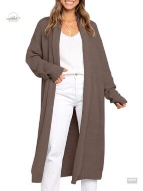 Long Cardigan Sweater for Women | Chunky Knit Open Front Coat | Fall Winter Cozy